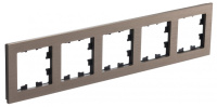 Рамка 5-постовая универсальная Systeme Electric AtlasDesign Nature, металл латунь ATN312205
