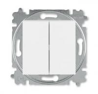 Выключатель 2-клав. ABB Levit белый - ледяной 2CHH590545A6001