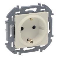 Розетка с заземлением со шторками бежевая Inspiria 673731