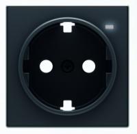 Розетка + подс. контрольной черный бархат ABB Sky Niessen 2CLA818880A1001|2CLA858880A1501
