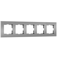 Рамка из пластика на 5 постов Werkel Slab серебро матовый W0052965