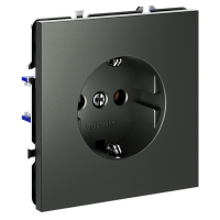 Розетка с заземлением Voltum S70 пластик титан Soft touch 16А (VLS040106)