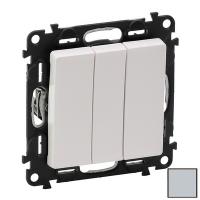 Выключатель 3 клавишный 10АХ 250В винтовые зажимы Legrand Valena Allure 752003+755037