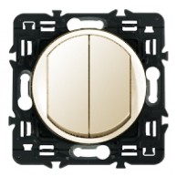 Выключатель влагозащищенный IP44 двухклавишный Legrand Celiane 67001 | 67822 | 80251