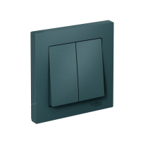 Выключатель 2-клавишный Systeme Electric AtlasDesign, сх.5, 10АХ, в сборе, быстрозажим. клем., ИЗУМРУД ATN000852S