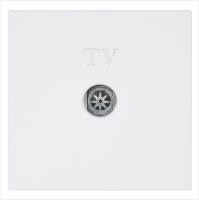Розетка TV Φ9.5mm оконечная с накладкой, цвет Белый матовый (soft touch) Jasmart FD6001PWM