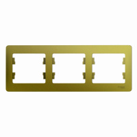 Рамка 3-постовая горизонтальная Systeme Electric (Schneider Electric) Glossa, фисташковый GSL001003
