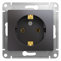 Розетка с заземлением 16А 250В механизм Systeme Electric Glossa, графит GSL001343