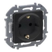 Розетка с заземлением со шторками антрацит Inspiria 673733