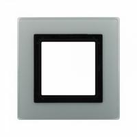 1 постовая рамка - хром кольцо серое стекло DKC Avanti 4404822