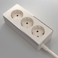 Удлинитель Gallant 3-х местный 3 м слоновая кость/хром Werkel Удлинители Gallant слоновая кость W6523603