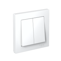 Выключатель 2-клавишный Systeme Electric AtlasDesign, сх.5, 10АХ, в сборе, быстрозажим. клем., БЕЛЫЙ ATN000152S