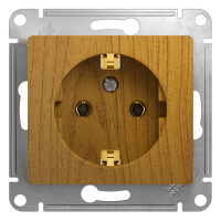 Розетка с заземлением 16А Systeme Electric Glossa, дерево дуб GSL000543