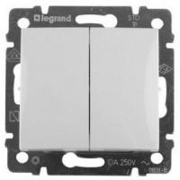Выключатель двухклавишный 774405 Legrand Valena цвет белый