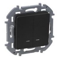 Выключатель 2-клав с подсветкой антрацит Inspiria 673633