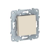 Выключатель 1-клавишный кнопочный схема 1 10 A Unica NEW Schneider Electric бежевый NU520644