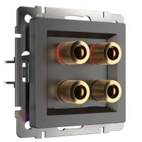 Акустическая розетка графит рифленый Werkel Встраиваемые механизмы графит рифленый W1185004