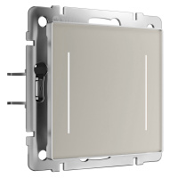 Сенсорный двухклавишный выключатель с подсветкой Werkel дымчатый W4522014