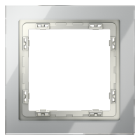 Рамка стеклянная на 1 пост Voltum S70 сталь глянцевая (VLS110105)