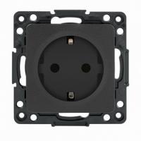 Розетка со шторками с/з черная EKF EZR16-028-10