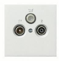 Розетка телевизионная спутник оконечная TV SAT FM, диапазон частот от 4 до 2400 MГц GIRA пластик белый глянцевый 093700 | 0869112