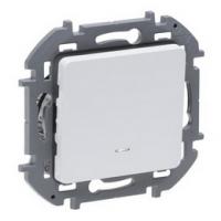 Выключатель 1-клав с подсветкой белый Inspiria 673610