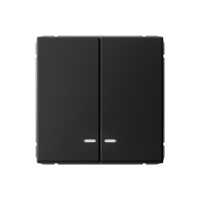 Двухклавишный выключатель с подсветкой Systeme Electric ArtGallery, сх.5а, 10АХ, карбон GAL001053