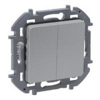 Выключатель 2-клав алюминий Inspiria 673622