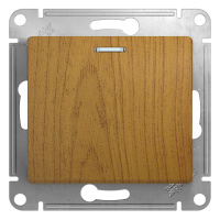 Выключатель 1-клавишный с подсветкой схема 1а 10АХ Systeme Electric Glossa, дерево дуб GSL000513