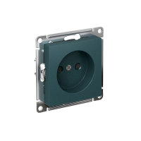 Розетка Systeme Electric AtlasDesign без заземления со шторками, 16А, мех., быстрозажим. клем., ИЗУМРУД ATN000849S