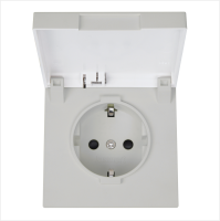 Розетка SCHUKO© с крышкой и защитными шторками 16A 250V~ 2P+T, цвет матовый Тауп (soft touch) Jasmart FD5505PTM