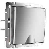 Розетка влагозащ. с зазем. с защит. крышкой и шторками серебряный матовый Werkel Встраиваемые механизмы серебряный матовый W1171265
