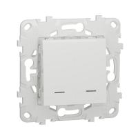 Выключатель 2-клавишный 2 модуля с подсветкой 2 х схема 1а Unica NEW Schneider Electric белый NU521118N