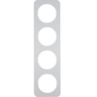 Рамка 4 местная алюминий полярная белизна 10142174 Berker R1