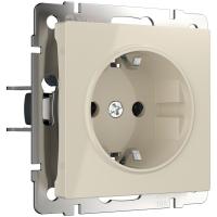 Розетка с заземлением, безвинтовой зажим слоновая кость Werkel Встраиваемые механизмы слоновая кость W1171303
