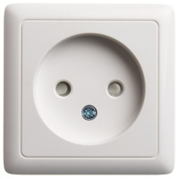 Розетка без заземления со шторками 10А Systeme Electric Hit, БЕЛЫЙ RA10-137I-B