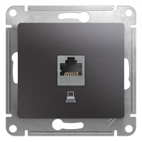Розетка компьютерная RJ45 Systeme Electric Glossa, графит GSL001381K