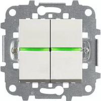 Выключатель 2-клав. + подс. белый ABB Zenit 2CLA210100N1101x2|2CLA219100N1001x2|2CLA227190N1001