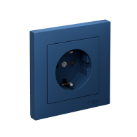 Розетка Systeme Electric AtlasDesign с заземлением со шторками, 16А, в сборе, быстрозажим. клем., АКВАМАРИН ATN001144S