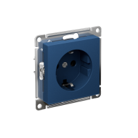 Розетка Systeme Electric AtlasDesign с заземлением без шторок, 16А, мех., быстрозажим. клем., АКВАМАРИН ATN001143S