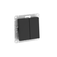 Выключатель 2-клавишный Systeme Electric AtlasDesign AQUA, IP44, сх.5, 10АХ, мех., быстрозажим. клем., КАРБОН ATN441051S