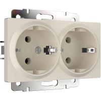Розетка двойная с заземлением айвори матовый Werkel Встраиваемые механизмы айвори матовые W1172062
