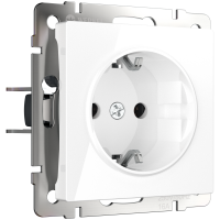 Розетка с заземлением белая Werkel Встраиваемые механизмы белые W1171001