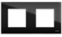 Стеклянная рамка горизонтальная 2 поста CGSS цв. черный GL-P102-BC