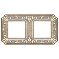 Рамка 2-пост Светлое золото - Белая патина Fede Siena FD01352OP
