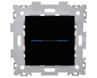 Сенсорный черный матовый диммер на две линии со стеклянной панелью CGSS AMG-2DF33-BCM