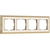 Рамка из металла на 4 поста Palacio Gracia золото/белый Werkel Palacio Gracia золото/белый W0041429