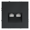 Розетка компьютерная двойная RJ45+RJ45 кат.6 Voltum S70 графит Soft touch пластик (VLS060207)