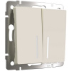 Проходной 2-клав выключатель с подсветкой айвори матовый Werkel W1122162