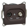 Розетка TV-SAT оконечная 1DB Systeme Electric Glossa, шоколад GSL000897